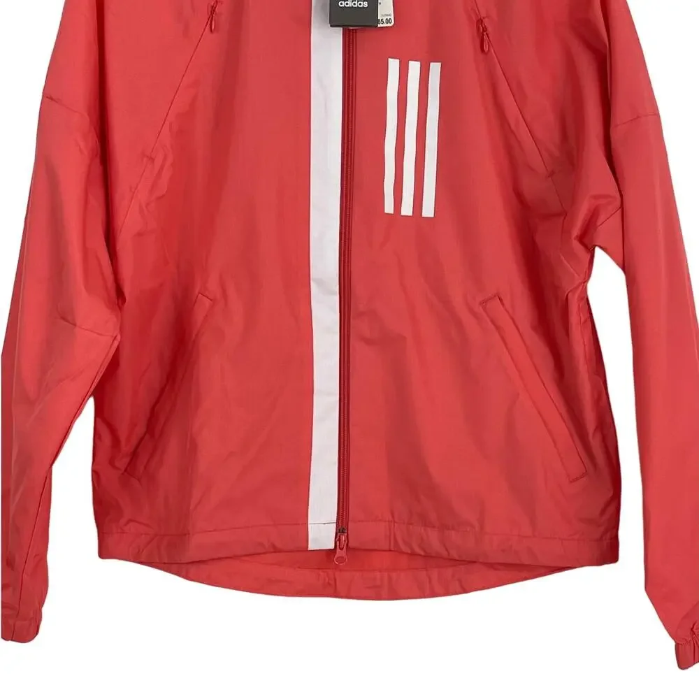NEW Adidas Women's Pink Training Full Zip Hooded Windbreaker‎ Size Small